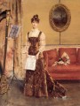 Le Femme a la Harpe Dame belgische Maler Alfred Stevens
